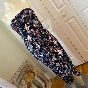 Gorilla Cat // Floral Strapless Maxi Dress